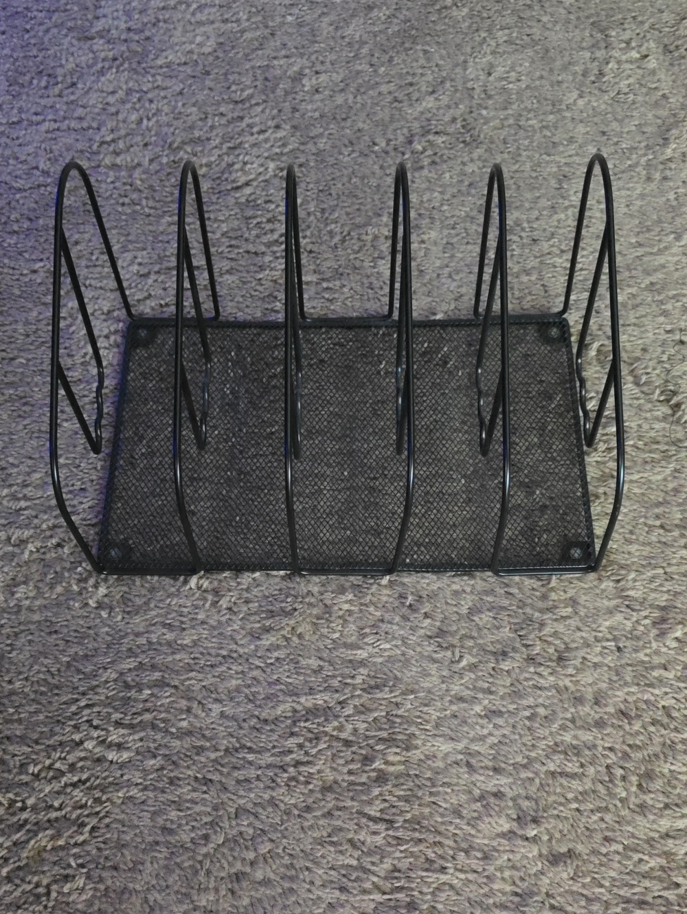 Black Mesh Desktop File Organizer Rack